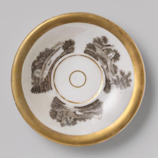 Saucer with landscapes