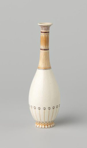 Bottle, Pear-Shaped, Decorated with Geometric Ornament in Yellow, Brown and Black