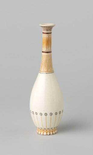 Bottle, Pear-Shaped, Decorated with Geometric Ornament in Yellow, Brown and Black