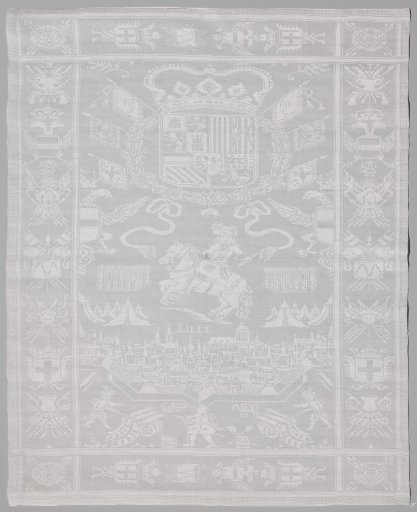 Linen damask napkin with the capture of Lille
