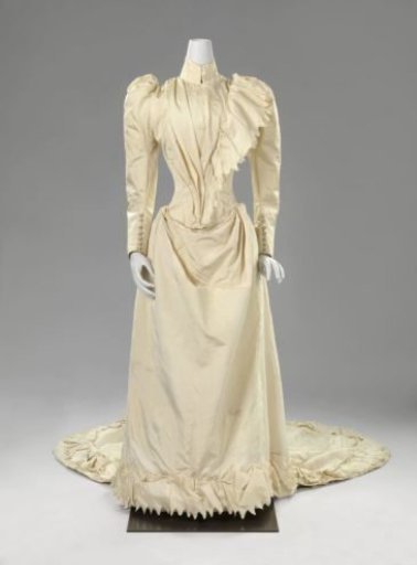 Wedding Dress with Notched Strips
