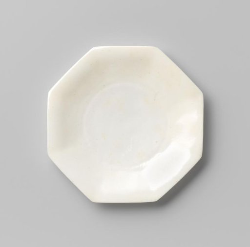 Plate, octagonal, white