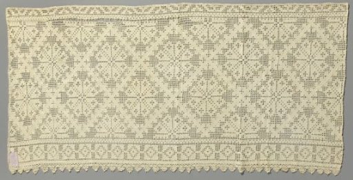Strip for a Dowlas of Lace Embroidery with a Bobbin Lace Border