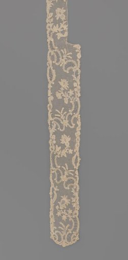 Bonnet frill and part of a forehead band of Brussels bobbin lace