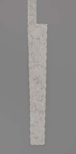 Cap lace (barbe) and a forehead strip of Binche lace