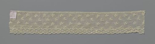 Strip of needle lace with berry branch all-over motif