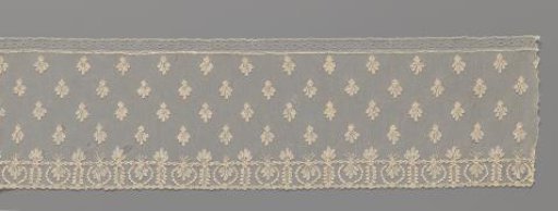 Strip of needle lace with a scattered pattern of hanging sheaves of corn