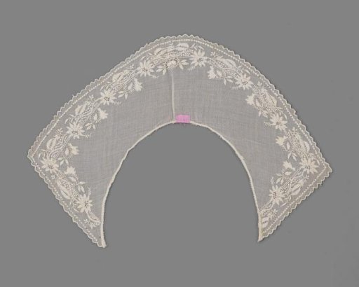 Collar with Along the Scalloped and Gimped Edge a Row of Pearls Above Which a Leaf Border with Flowers