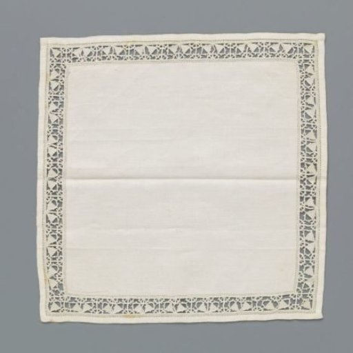 Linen Cloth with a Strip of Reticella Lace in the Border