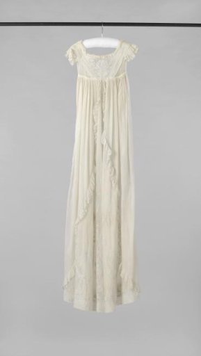A christening dress of batiste with embroidery