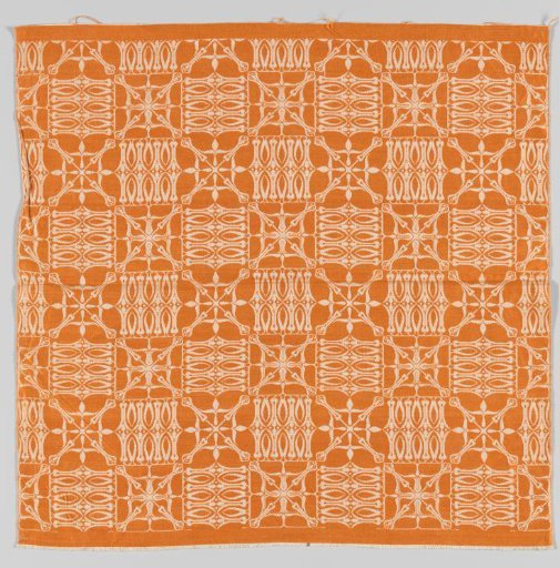 Steel-covered upholstery fabric of linen damask with clove flowers
