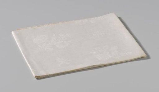 Linen damask tablecloth with a floral pattern