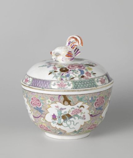 Tureen with Lid, Painted in the Famille Rose Style after a Chinese Model