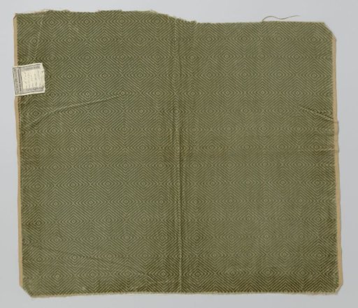 Cut velvet with geometric pattern of concentric lozenges, in green and yellow