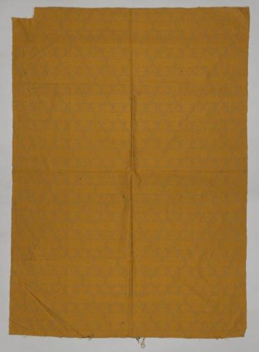 Upholstery fabric, jacquard weave, gold-brown on beige-grey, with pointed oval fields