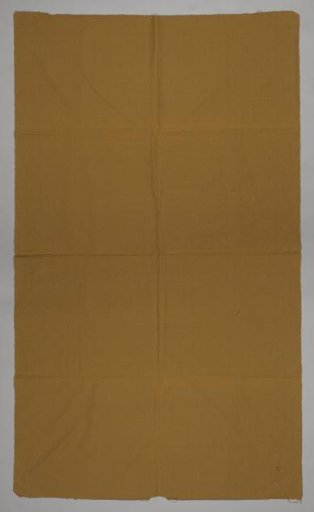 Upholstery fabric, jacquard weave with pattern of pointed ovals with vine tendrils, gold-yellow weft on beige warp