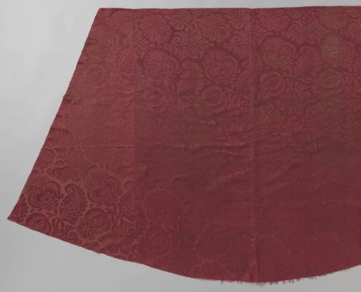 Large fragment of red silk damask