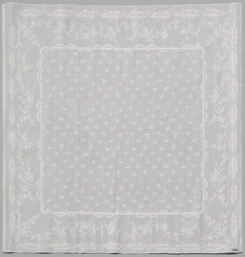 Linen damask napkin with a floral pattern