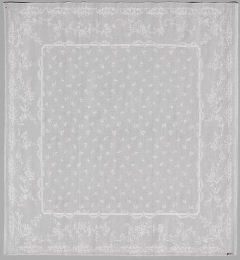 Linen damask napkin with a floral pattern
