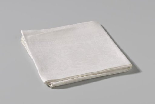 Linen damask napkin with a floral pattern
