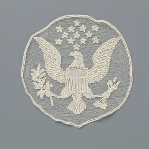 Insert of needle lace with the coat of arms of the United States