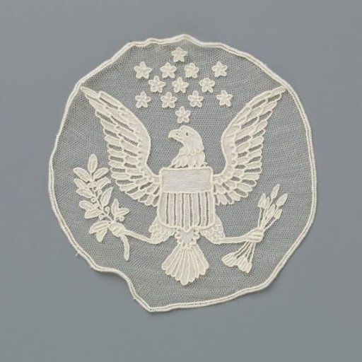 Insert of needle lace with the coat of arms of the United States