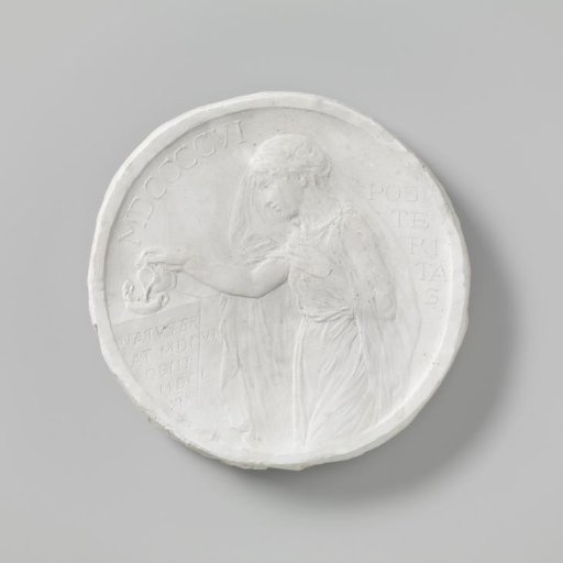 Gypsum study for a Rembrandt medal