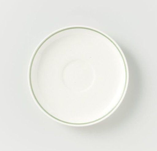 Earthenware plate decorated with squares in green and yellow