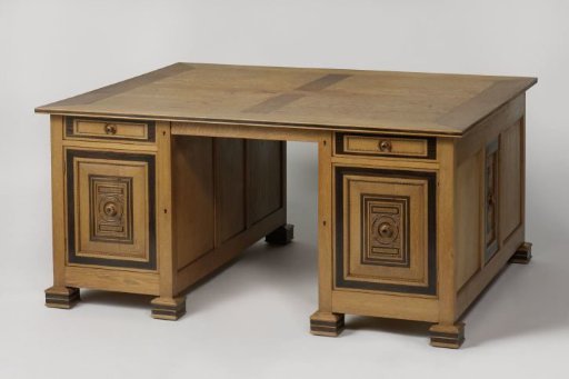Secretary's desk with cabinets on the front and back inlaid with rosewood veneer