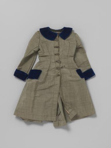 Jacket of Grey Lustre with Blue Velvet Lapels