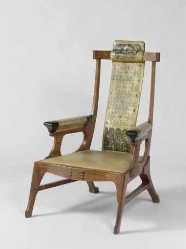 Armchair upholstered with batik parchment