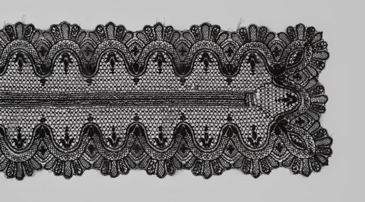 Shawl of black silk, Cluny lace