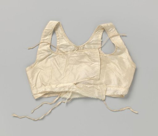 Bodice of an empire gown of thin white taffeta