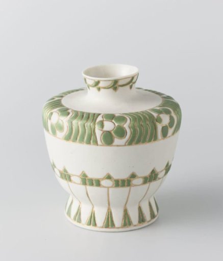 Vase with decoration in green and gold