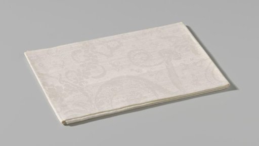 Napkin of linen damask with a floral pattern