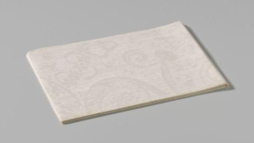 Linen Damask Napkin with a Floral Pattern
