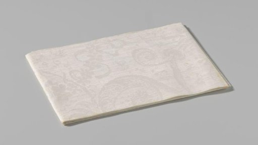 Linen Damask Napkin with a Floral Pattern