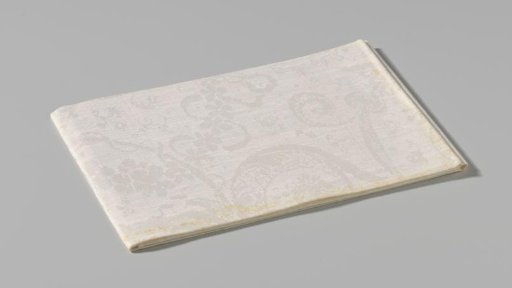 Linen damask napkin with a floral pattern