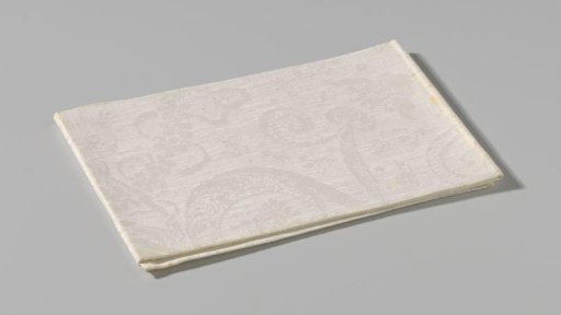 Linen damask napkin with a floral pattern