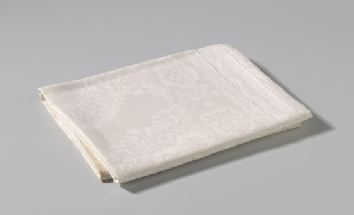Tablecloth made of two sewn-together napkins with a floral pattern