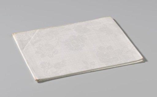 Linen damask napkin with a floral pattern