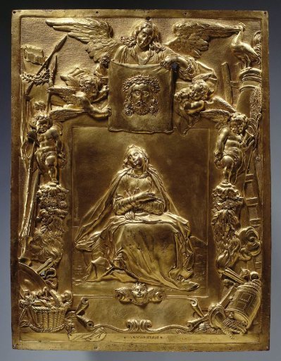 Tabernacle door with representation of Mary as Mother of Sorrows