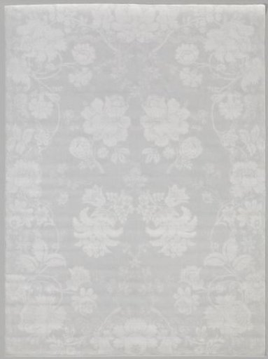 Linen damask napkin with a floral pattern
