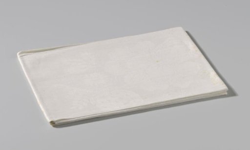 Linen damask napkin with a floral pattern