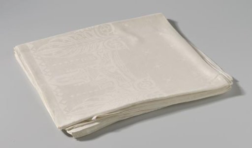 Tablecloth of linen damask, motif League of Nations - World Peace