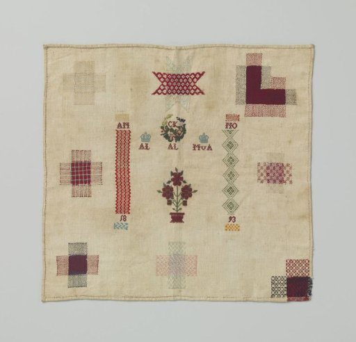 Patch of silk on linen