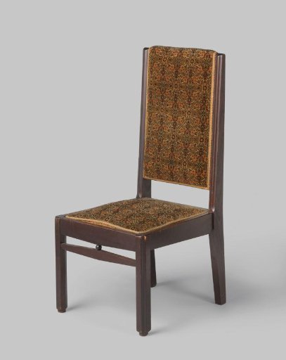 Chair with original upholstery of trip decorated with geometric motifs