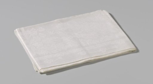 Linen damask napkin with a coat of arms