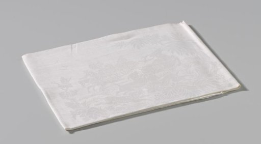 Linen damask napkin with a coat of arms