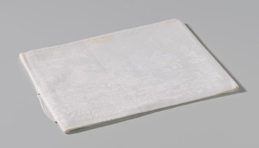 Linen damask napkin with a coat of arms